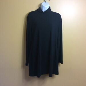 Chicos 2 mock neck long sleeve black tunic. Large.